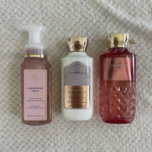 Bath & Body Works Champagne Toast Lotion Shower Gel Hand Soap 3 Piece Gift Set